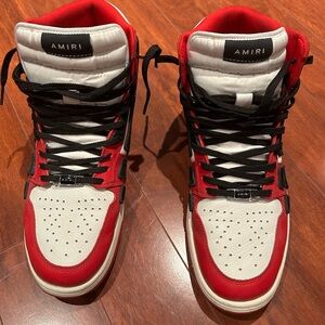 AMIRI Skeleton high top shoes sneaker streetwear red and black Amiri shoes